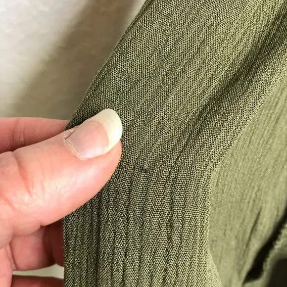 Torrid army olive green slit sleeve tassel boho peasant dress size 0 or Large - Picture 11 of 16